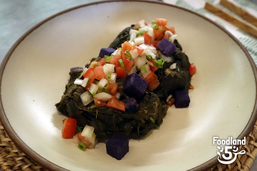 Pan Lau Lau with Okinawan Sweet Potatoes